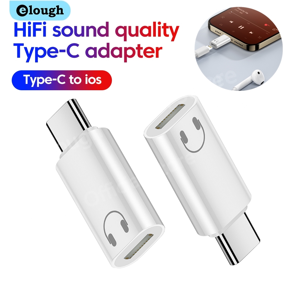 Wired Earphone Lightning - Elough Adapter Lightning na Type C