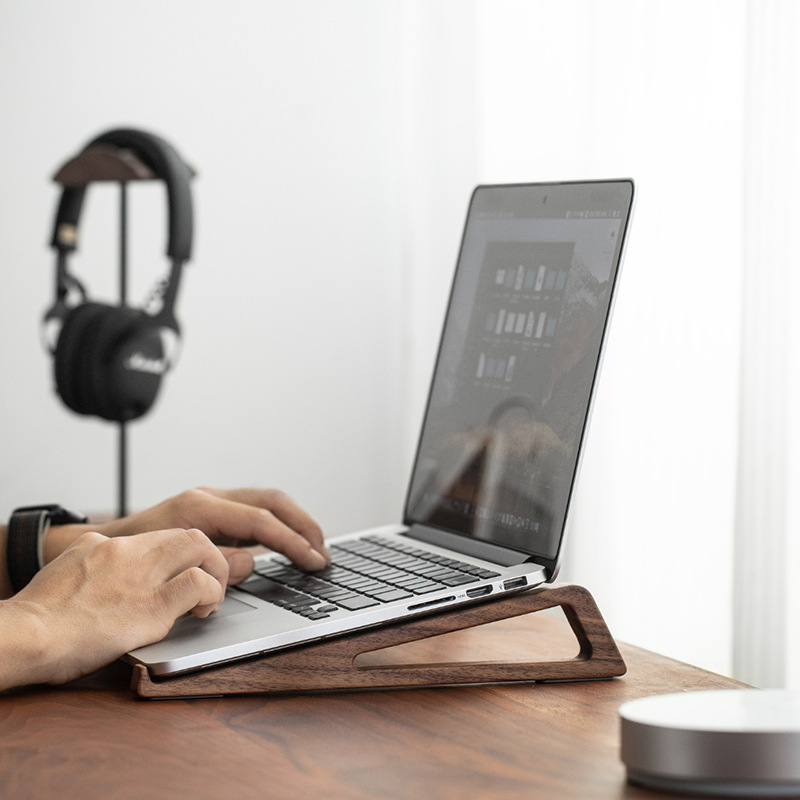 Cooling Stand Tablet - Drewniany stojak na laptopa, pionowy uchwyt